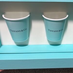 Tiffany & Co. Aqua Blue Cup Pair